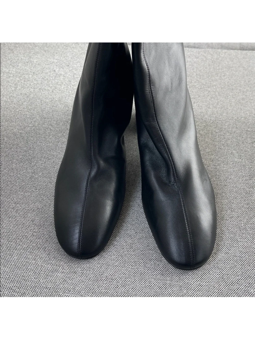 Aeyde Willa Knee High Leather Boots Black Pull On OTK Size 41